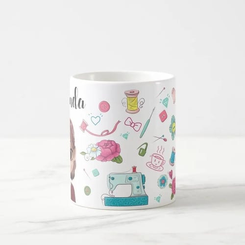 Caneca Personalizada Artesã Presente Costureira com Avatar