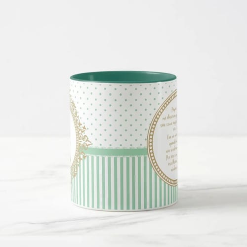 Caneca Presente Padrinhos Batizado Crisma Convite Verde