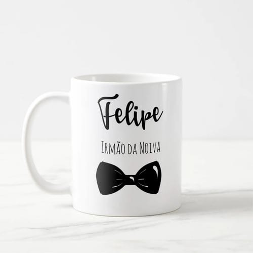 Caneca Personalizada Irmão da Noiva de Casamento Gravata