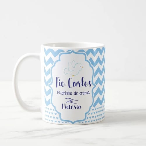 Caneca Crisma Presente Crismando Padrinho de Crisma