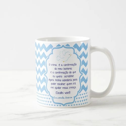 Caneca Crisma Presente Crismando Padrinho de Crisma