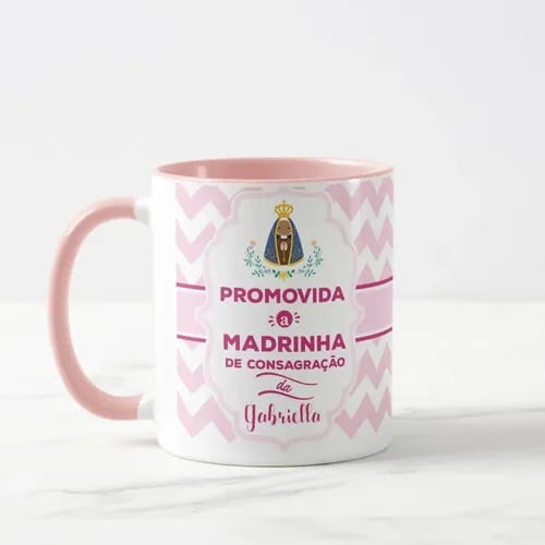 Caneca Presente Madrinha de Consagração Convite Batizado - Batizado (Madrinha de Consagração)