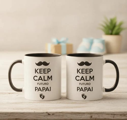 Caneca Presente Criativo Revelar Gravidez Futuro Papai - Anúncio de Gravidez (Pai)