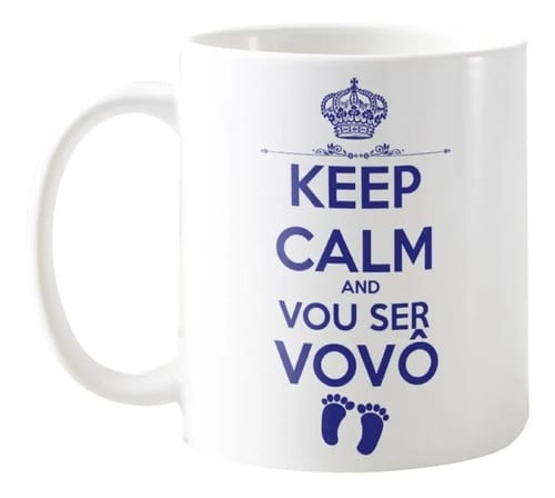 Caneca Presente Surpresa Revelação Gravidez Futuro Avô - Anúncio de Gravidez (Avô)