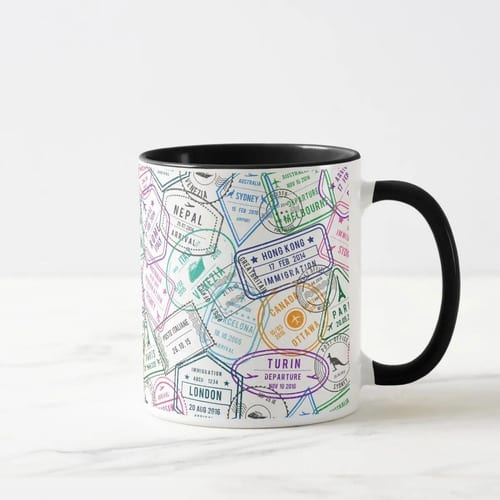 Caneca Personalizada Viajantes Viagens Passaporte Nome