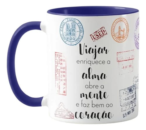 Caneca Viagem Viajar Enriquece a Alma - Hobbies (Viajante)