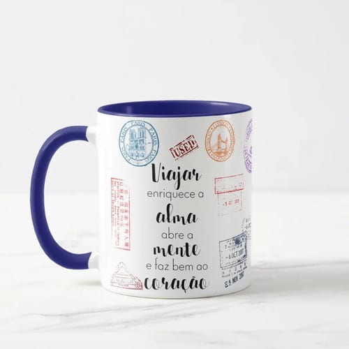 Caneca Viagem Viajar Enriquece a Alma