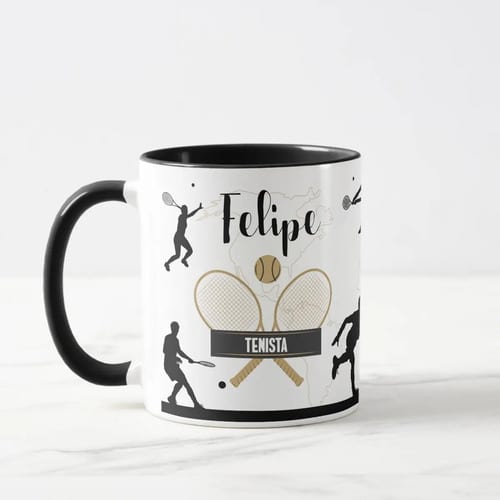 Caneca Tênis Personalizada Presente Criativo Homem Tenista