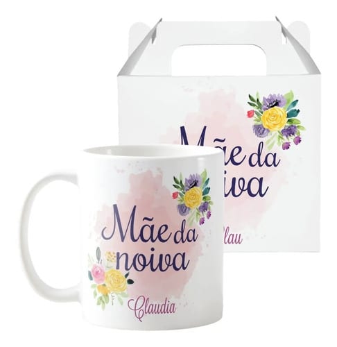Caneca Personalizada Criativa Mãe da Noiva Casamento Floral - Casamento (Noiva)