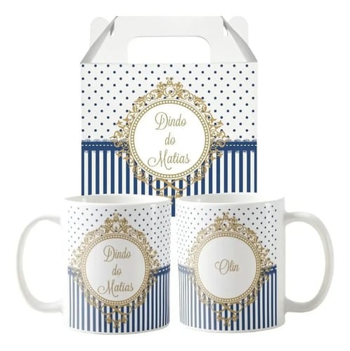 Kit 3 Canecas Batizado Padrinhos e Madrinha de Consagração