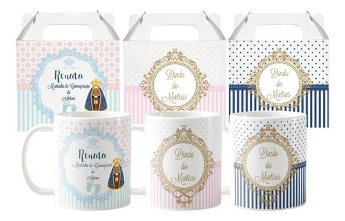 Kit 3 Canecas Batizado Padrinhos e Madrinha de Consagração - Batizado (Padrinhos e Madrinha)