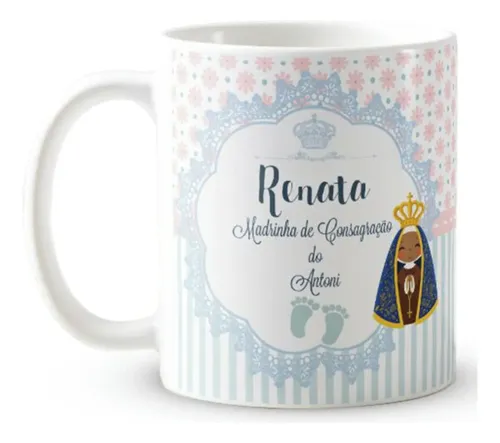 Kit 3 Canecas Batizado Padrinhos e Madrinha de Consagração
