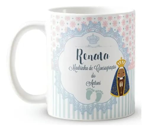 Kit 3 Canecas Batizado Padrinhos e Madrinha de Consagração