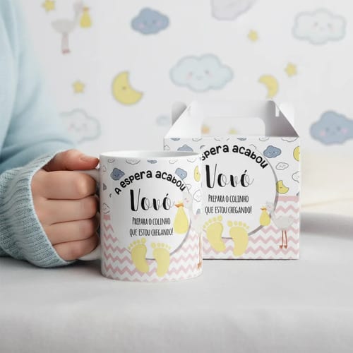 Caneca Gravidez Presente Avó Vovó Prepara o Colinho