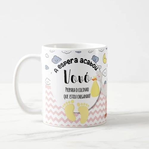 Caneca Gravidez Presente Avó Vovó Prepara o Colinho