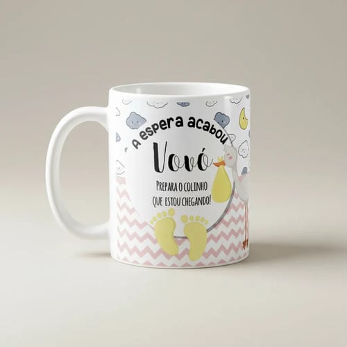 Caneca Gravidez Presente Avó Vovó Prepara o Colinho