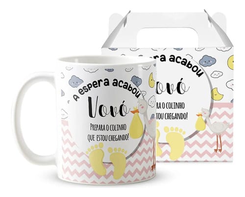 Caneca Gravidez Presente Avó Vovó Prepara o Colinho