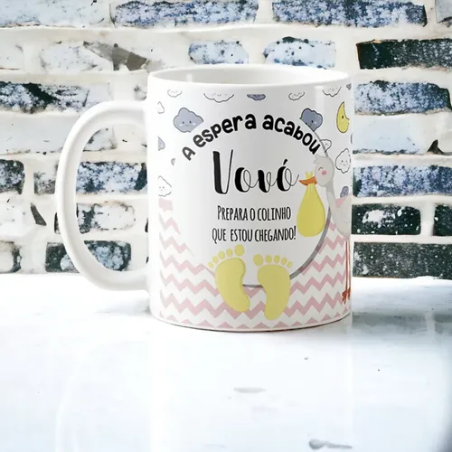 Caneca Gravidez Presente Avó Vovó Prepara o Colinho
