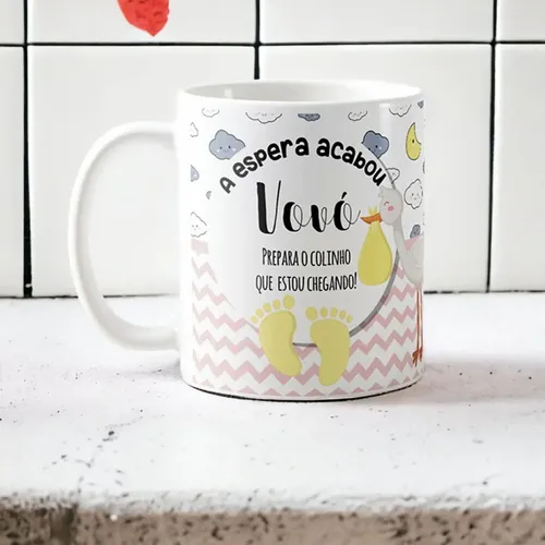 Caneca Gravidez Presente Avó Vovó Prepara o Colinho