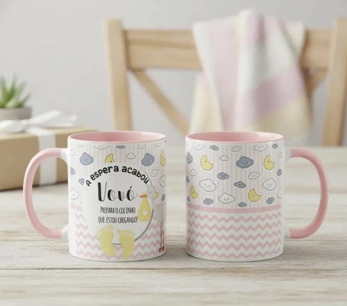 Caneca Personalizada Anúncio de Gravidez para Avó Vovó - Anúncio de Gravidez (Avós)