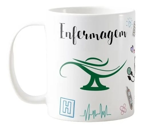 Caneca Personalizada Profissão - Enfermagem - Profissões (Enfermeiro(a))
