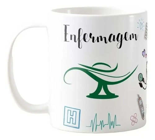 Caneca Personalizada Profissão - Enfermagem - Profissões (Enfermeiro(a))