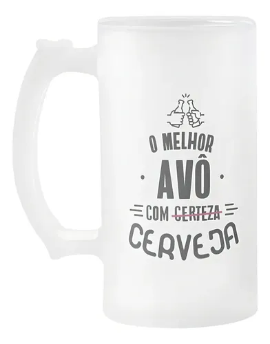 Copo de Cerveja Vovô Presente Pronta Entrega - Família (Avó/Avô)