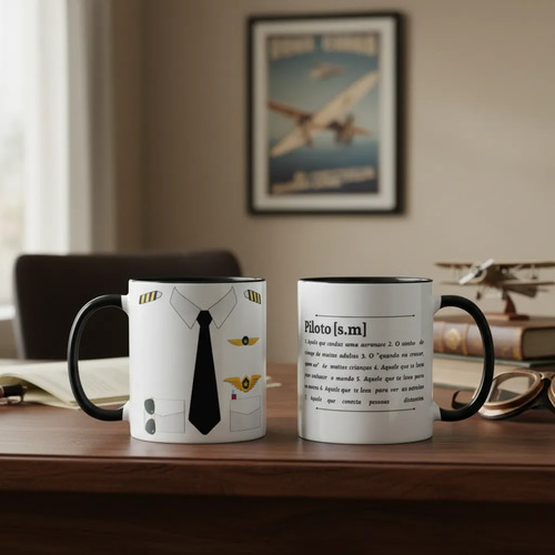 Caneca Personalizada Profissão Aviação Presente Piloto - Profissões (Piloto)