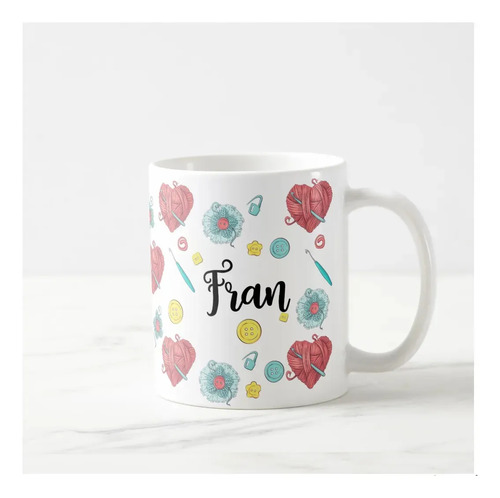 Caneca para Amantes do Crochê Arte de Crochet