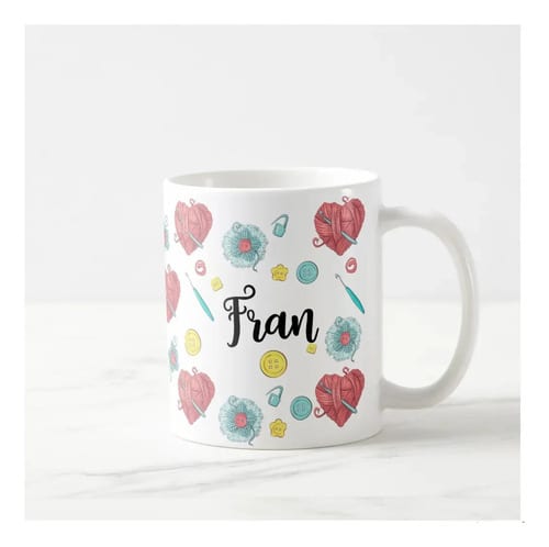 Caneca para Amantes do Crochê Arte de Crochet