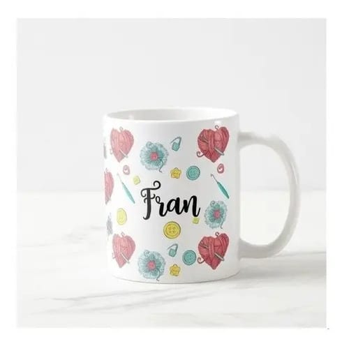 Caneca para Amantes do Crochê Arte de Crochet