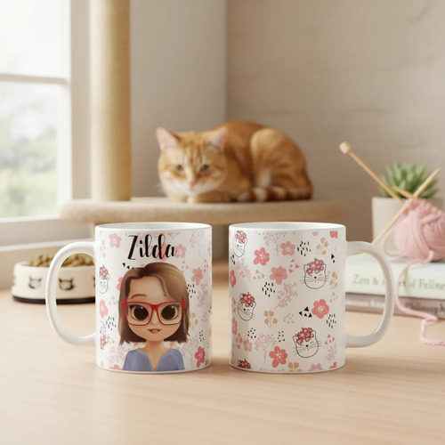 Caneca Presente Feminino Personalizado com Gatinhos