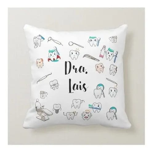 Almofada Decoração Personalizada Odontologia com Nome