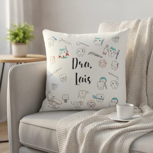 Almofada Decoração Personalizada Odontologia com Nome