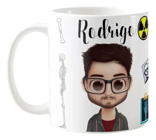 Caneca Radiologia Avatar Personalizado Profissões Medicina Presente Único - Profissões (Radiologista)