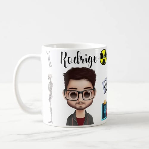 Caneca Radiologia Avatar Personalizado Profissões Medicina Presente Único