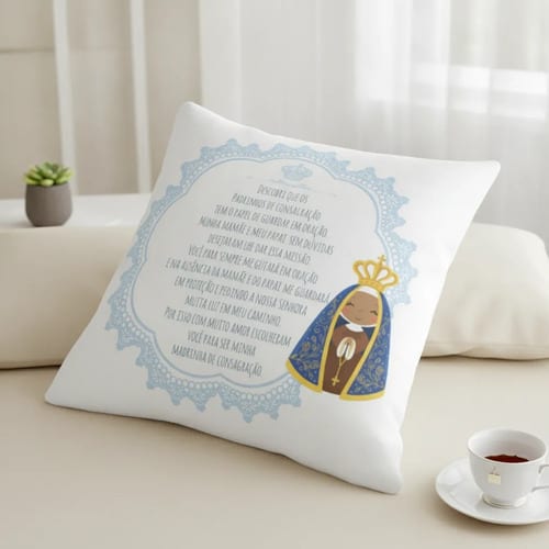 Almofada Decorativa Convite Madrinha de Consagração Batizado