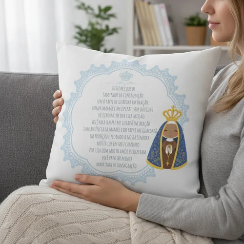 Almofada Decorativa Convite Madrinha de Consagração Batizado