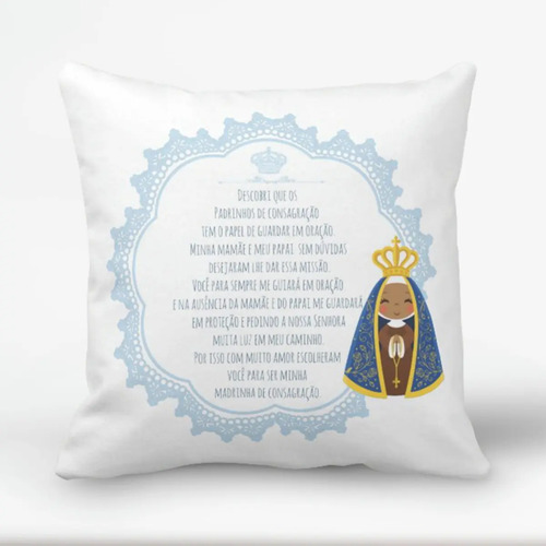 Almofada Decorativa Convite Madrinha de Consagração Batizado