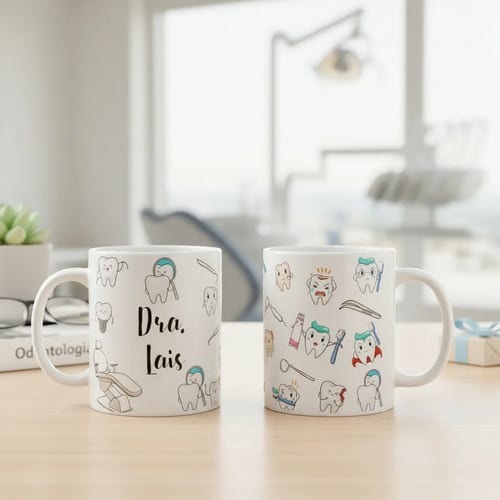 Caneca Personalizada Odontologia Formatura Dentista Nome - Profissões (Dentista)