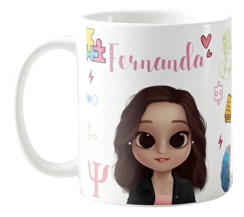 Caneca Profissão Psicológia Presente para Psicólogos - Profissões (Psicólogo(a))