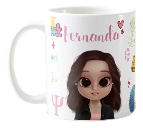 Caneca Profissão Psicológia Presente para Psicólogos - Profissões (Psicólogo(a))