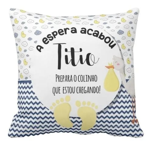 Almofada Decorativa Revelação Gravidez para Titio - Anúncio de Gravidez (Tio)