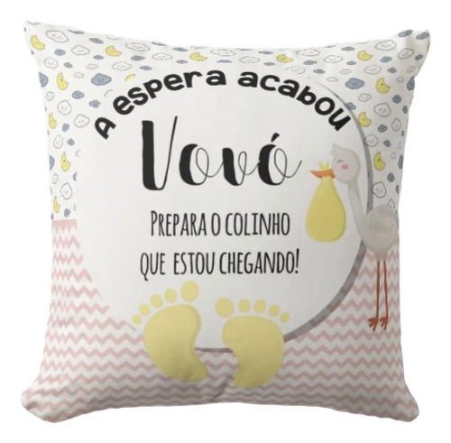 Almofada Decorativa Revelação Gravidez Vovó - Anúncio de Gravidez (Avó)