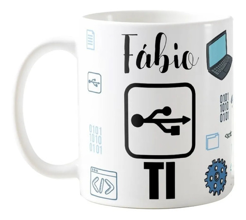 Caneca Profissão Presente Programador Tecnologia Com Nome