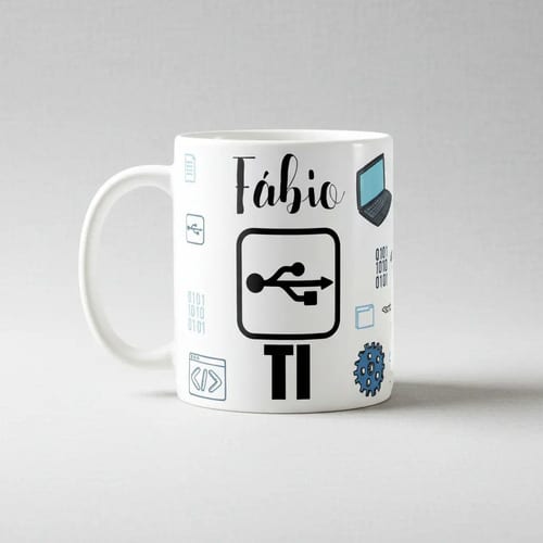 Caneca Profissão Presente Programador Tecnologia Com Nome - Profissões (Programador(a))