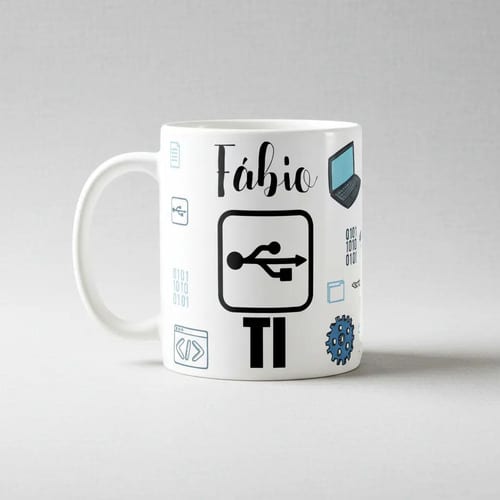 Caneca Profissão Presente Programador Tecnologia Com Nome - Profissões (Programador(a))
