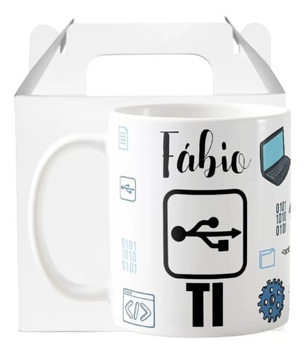 Caneca Profissão Presente Programador Tecnologia Com Nome