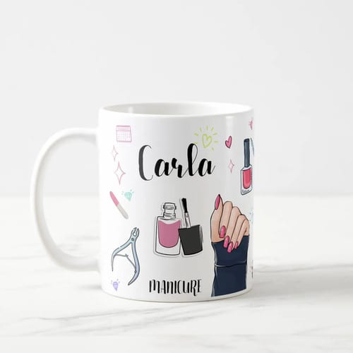 Caneca Personalizada Presente Criativo Manicure com Nome