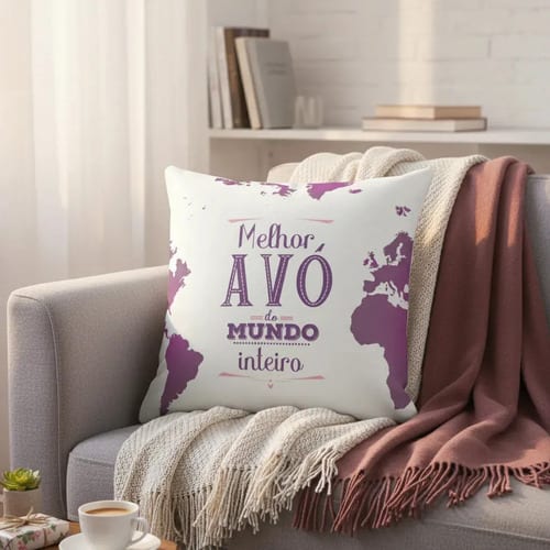 Almofada Personalizada de Lembrança para Melhor Avó do Mundo - Família (Avó)
